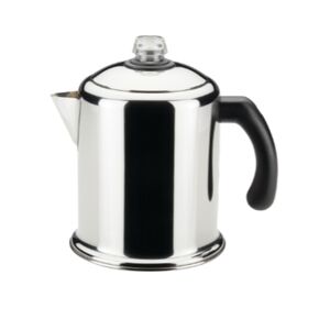 FABERWARE Stainless Steel Coffee Percolator with Black Handle - Classic Brew Pot